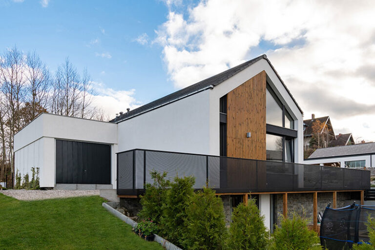 A modern house with PVC windows.