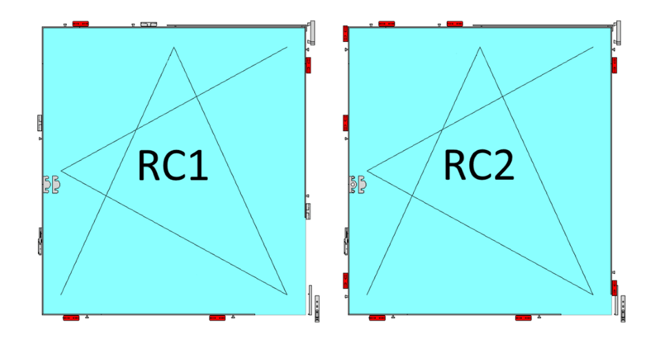 Arrangement of security striker plates in RC1 and RC2 package.