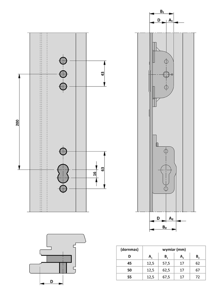 A gear with a cylinder lock.