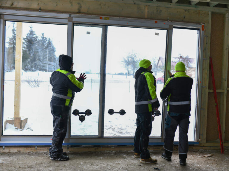 Protective tape on the PVC window.