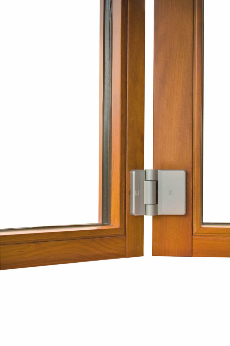 Hinges for folding doors.