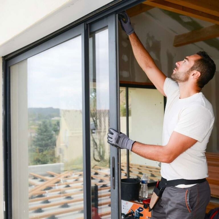 Professional installation of windows.