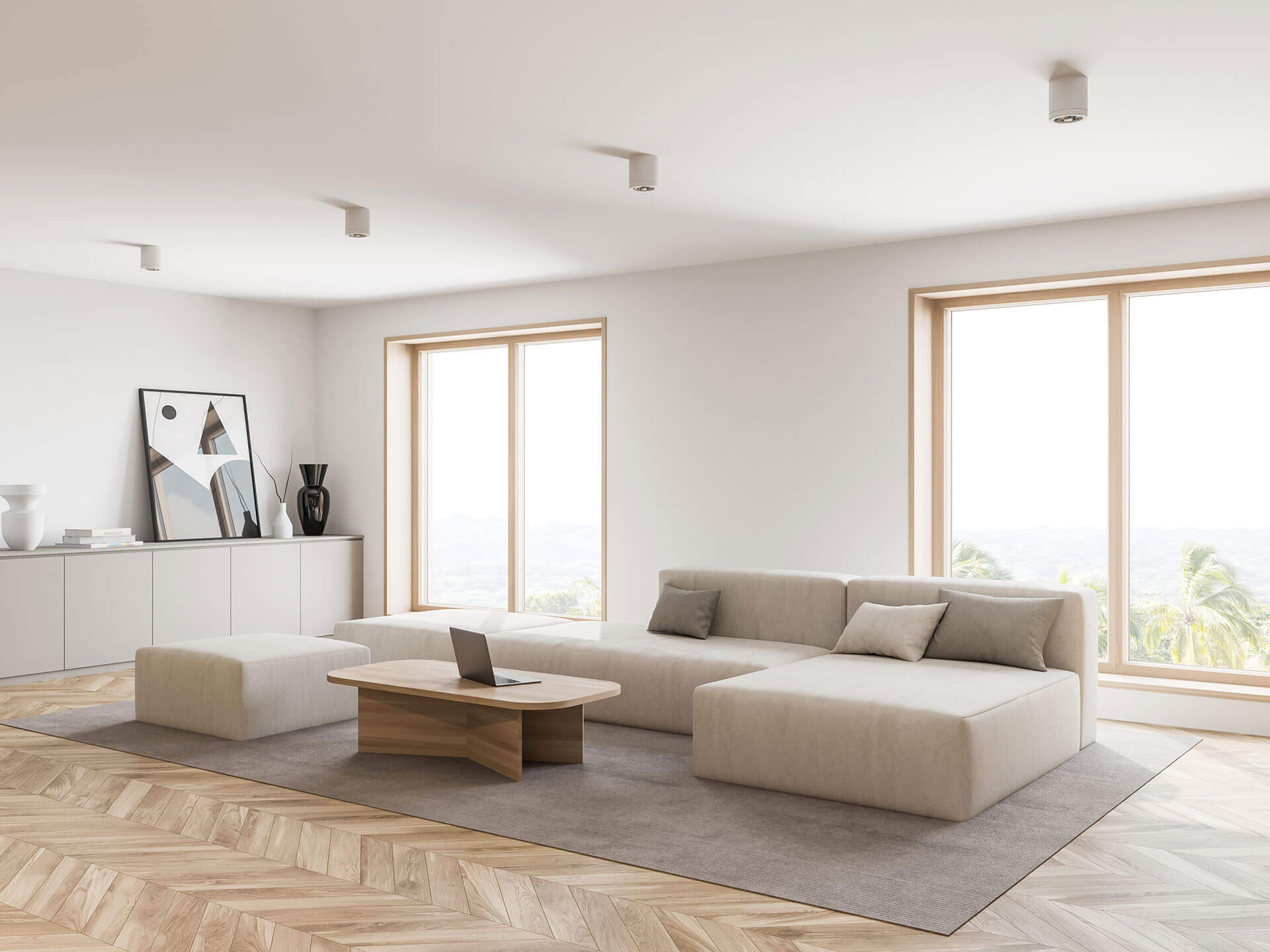 Turner Oak windows in the living room.