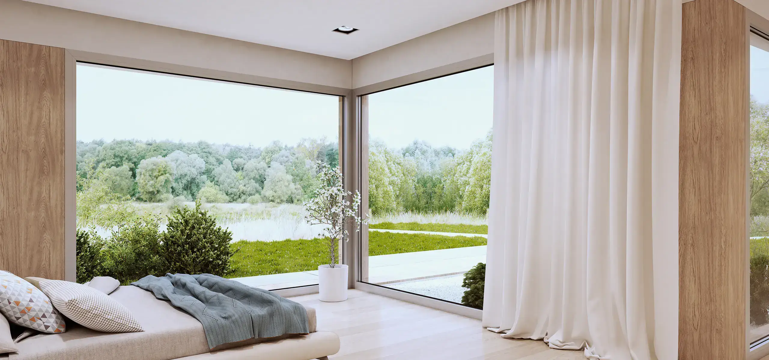 aluminum windows in the house