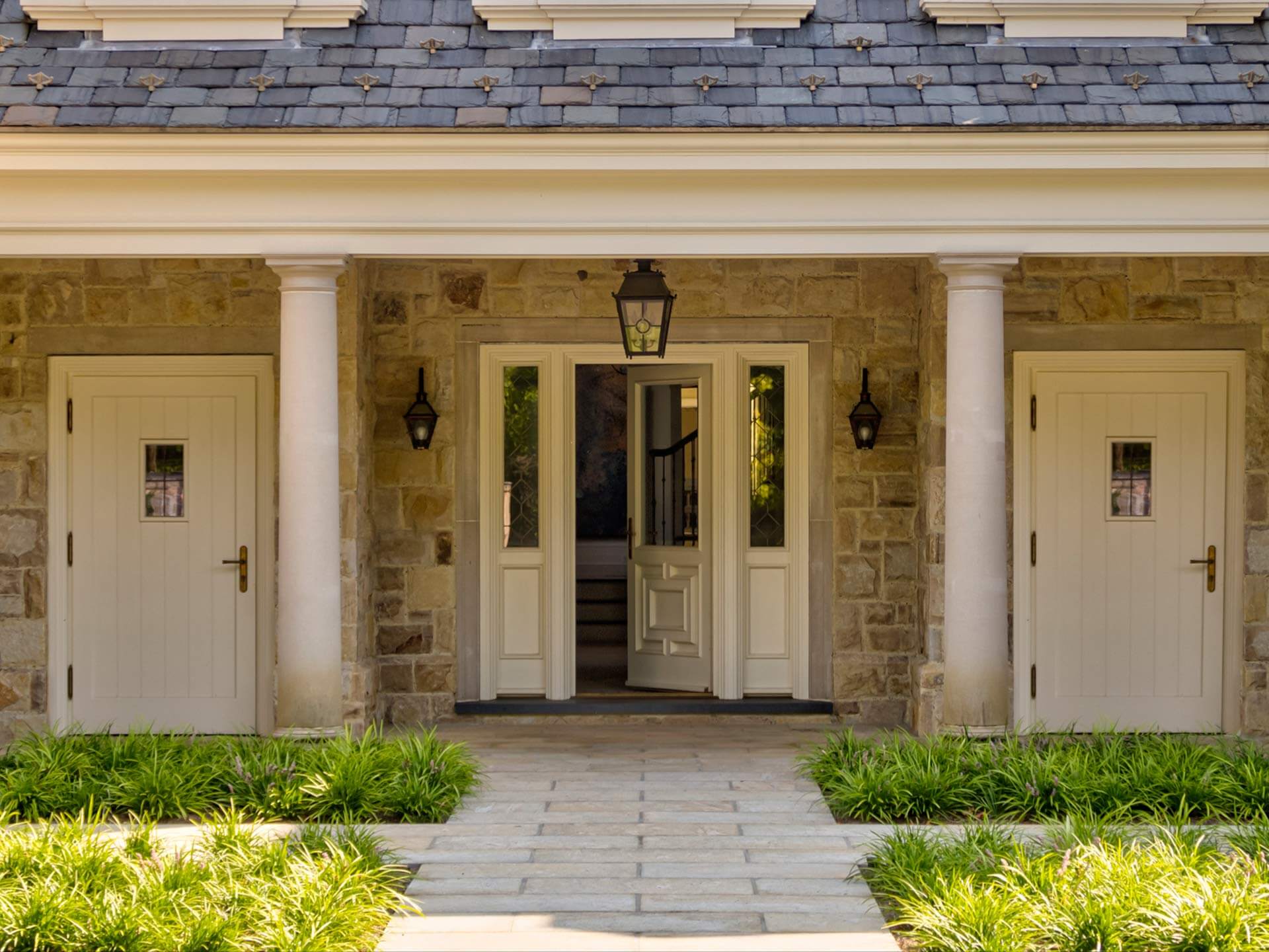 Wooden entrance door