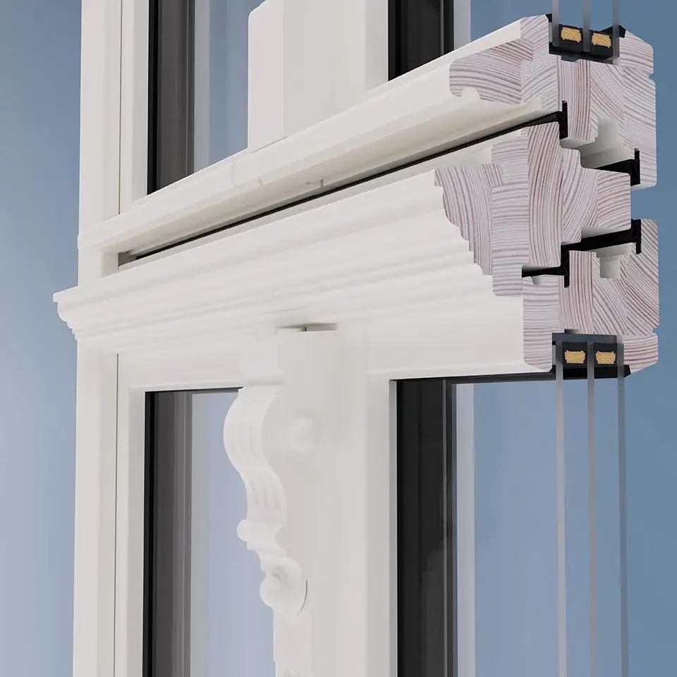 Wooden decorative bolts for windows