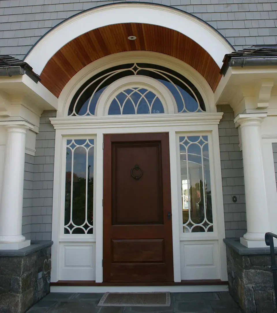 Dark brown wooden door