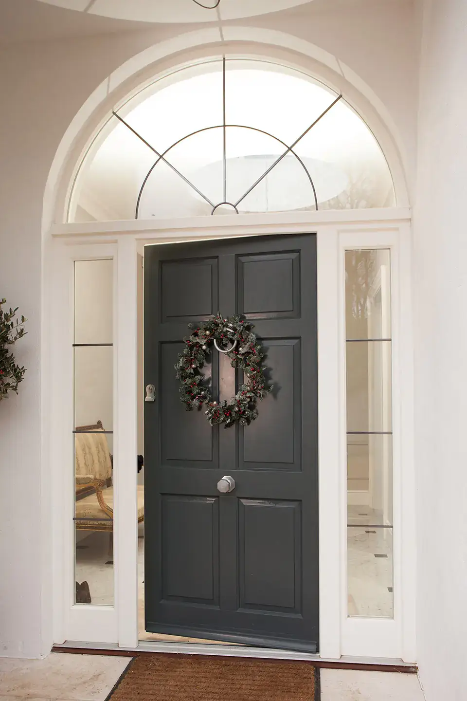 Dark gray wooden doors