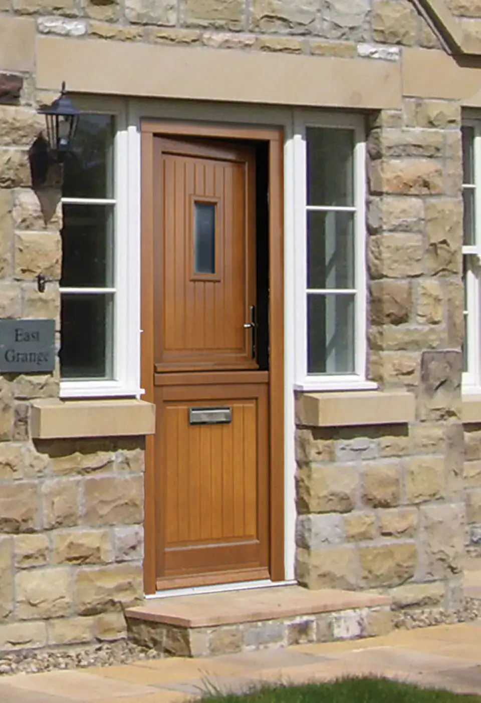 Brown wooden stable doors