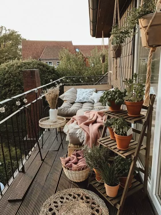 relaxing on the balcony