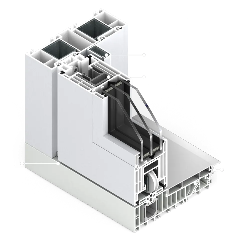 Cross-section of the lower part of Patio HST 76 with EcoPass