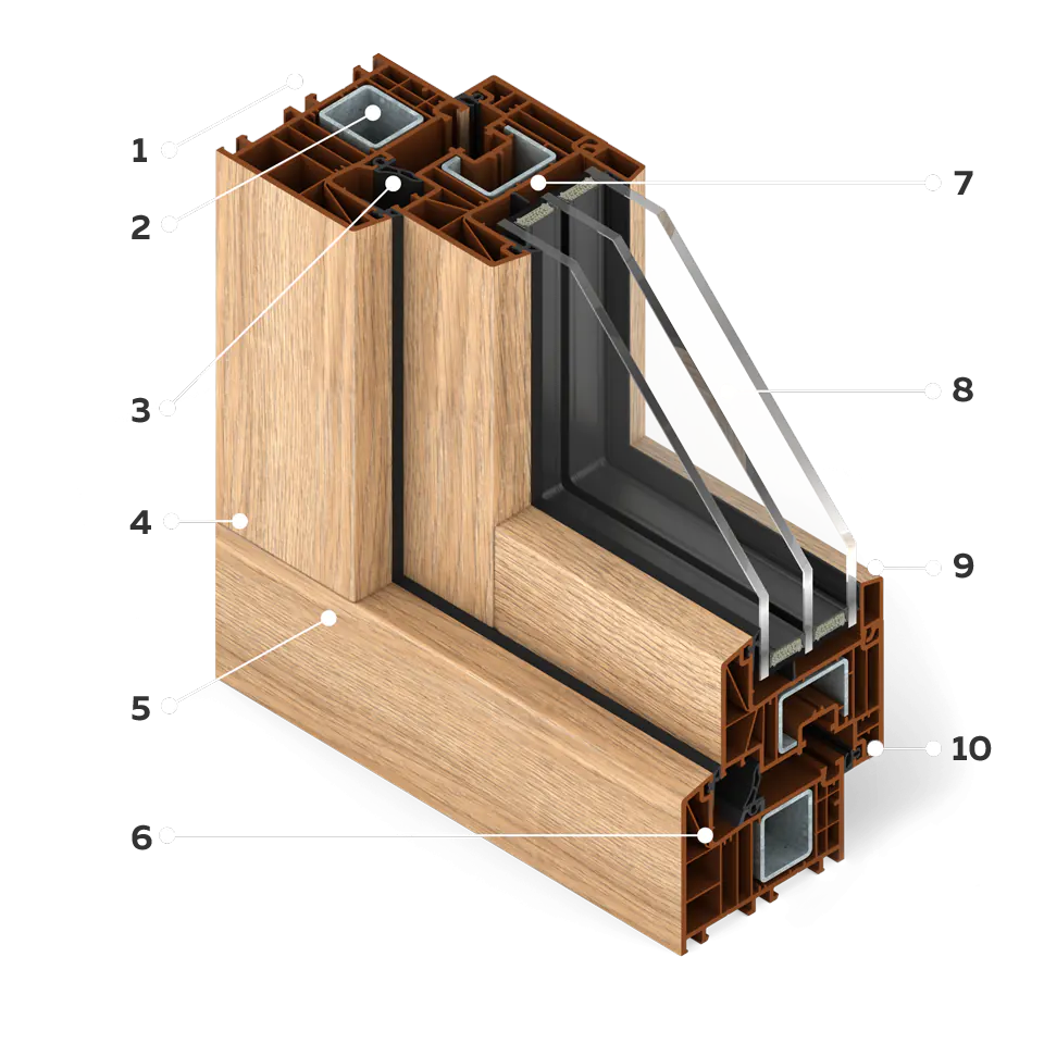 Wood Look window in Turner Oak veneer section.