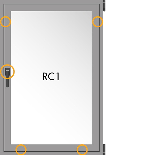 RC1 - arrangement of security striker plates.
