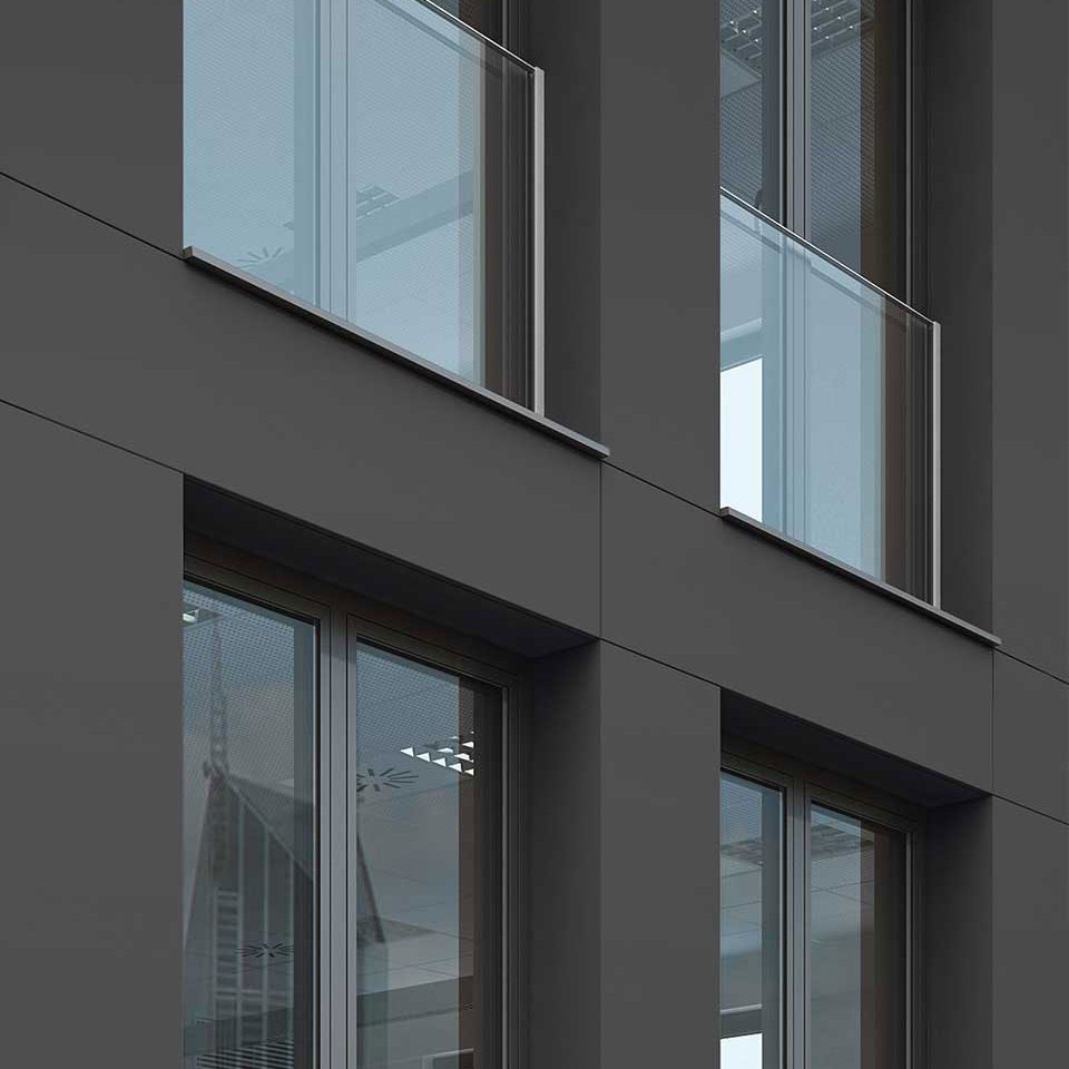 Premium 86 aluminium windows.